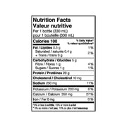 brüst mocha protein coffee nutrition facts label — 100 calories and 20g protein per 330ml bottle