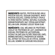 brüst salted caramel latte protein coffee ingredients list in English and French
